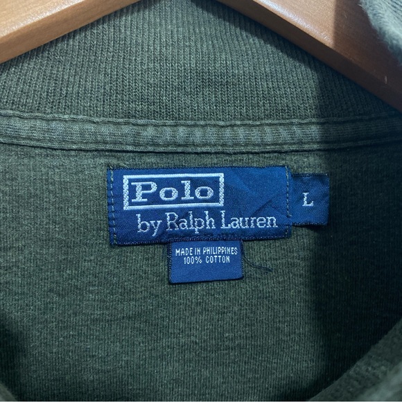 Vintage Polo Ralph Lauren Mens Green Full Zip Sweatshirt XL. - Picture 3 of 4